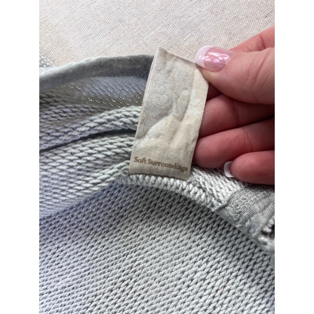 Soft Surroundings Just Beachy Hooded Henley Womens sz S Gray Pullover Top Spring - Picture 11 of 15